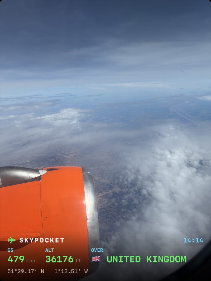 The engine over England's fields, stamped 479 mph at 36,176 ft